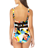 Anne Cole Women Printed Mesh Insert One Piece Swimsuit