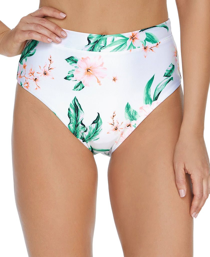 Raisins Women Eco Capsule Aloha Nights High Waist Tropics Bikini Bottoms White