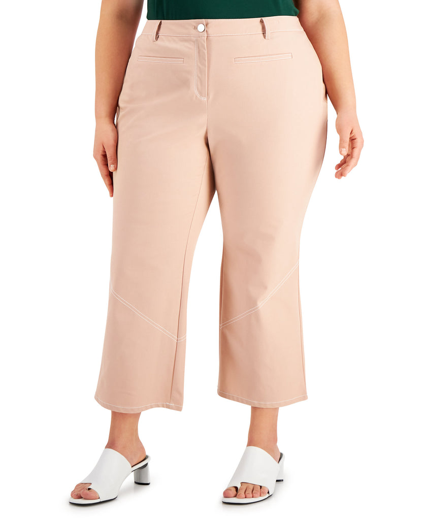 Alfani Women Plus Straight Leg Ankle Pants Naked Clay