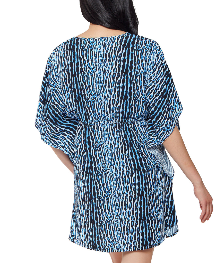 Jessica Simpson Women Sassy Safari Printed Cover Up Caftan