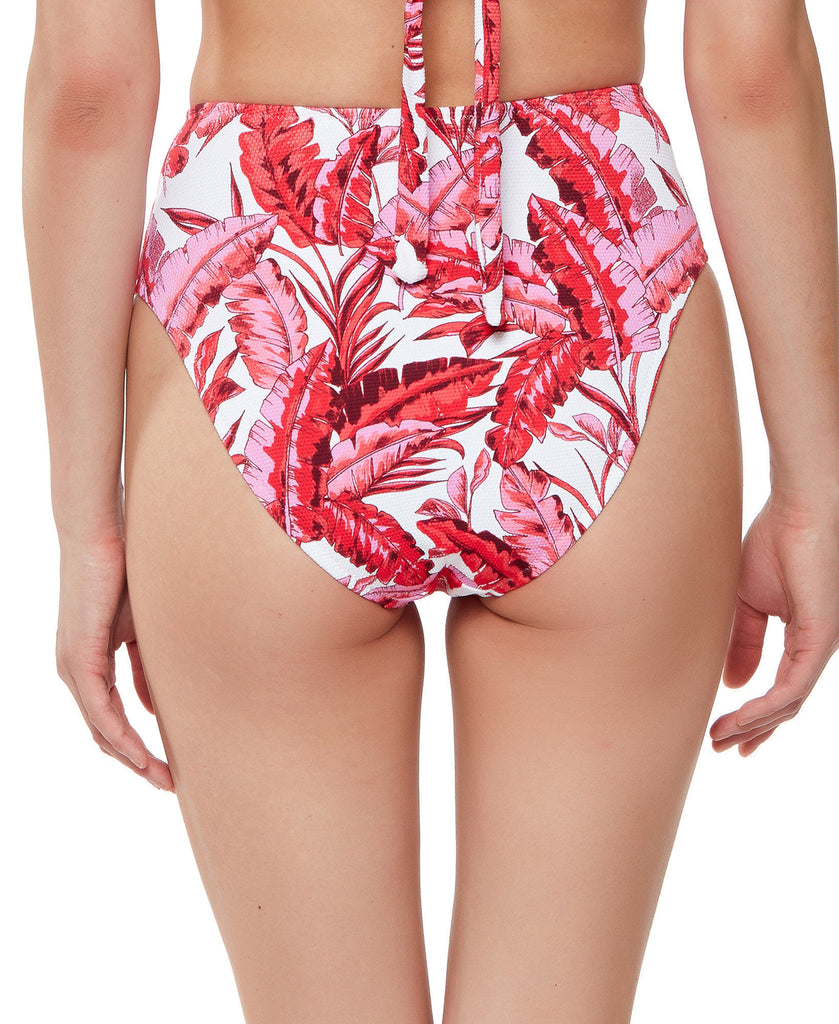 Jessica Simpson Women Printed Paradiso Palm High Waist O Ring Bottoms