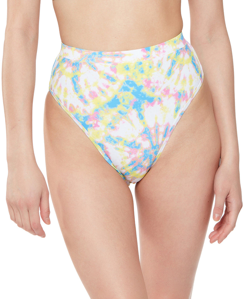 Jessica Simpson Women Tie Dyed High Waist Bikini Bottoms Spritz Multi