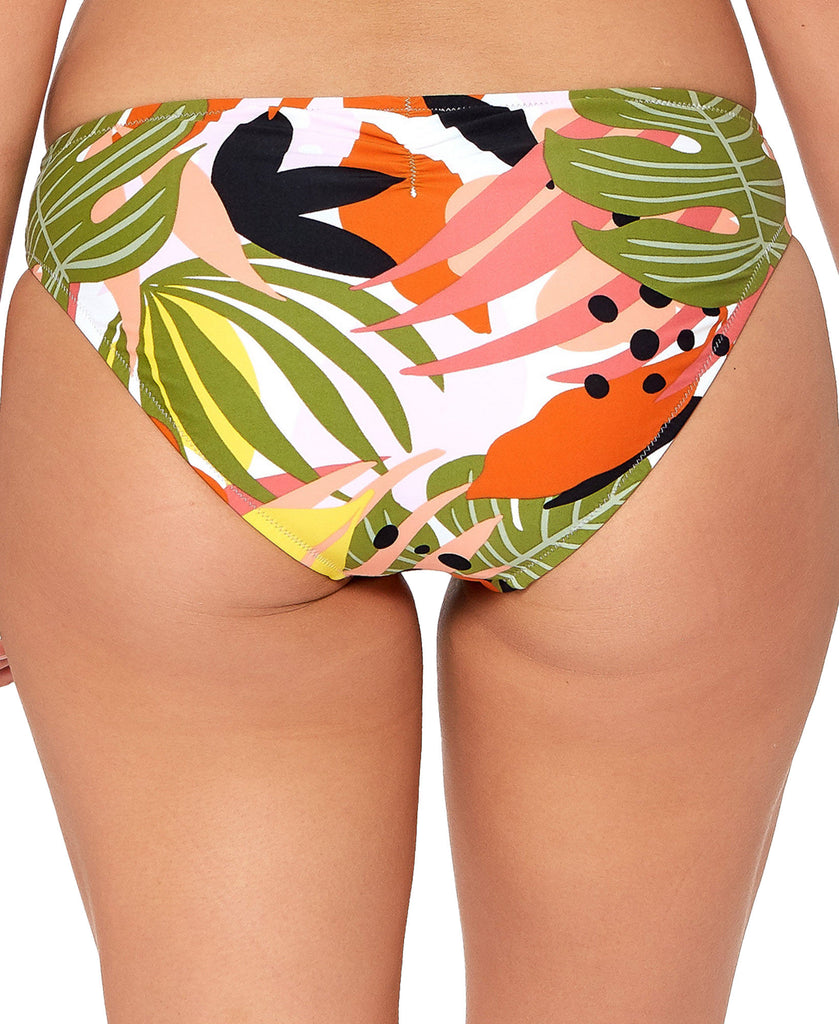 Bar III Women Tropical Print Ruched Bikini Bottoms