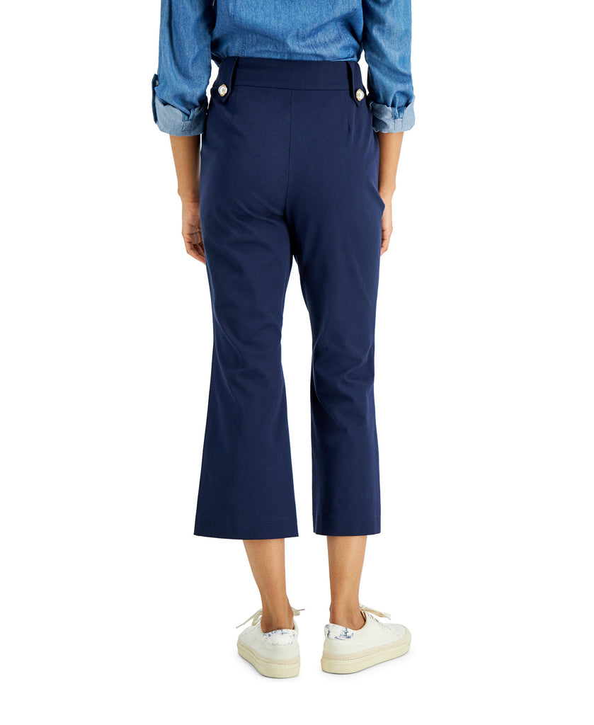 Charter Club Women Imitation Pearl Snap Flare Pants