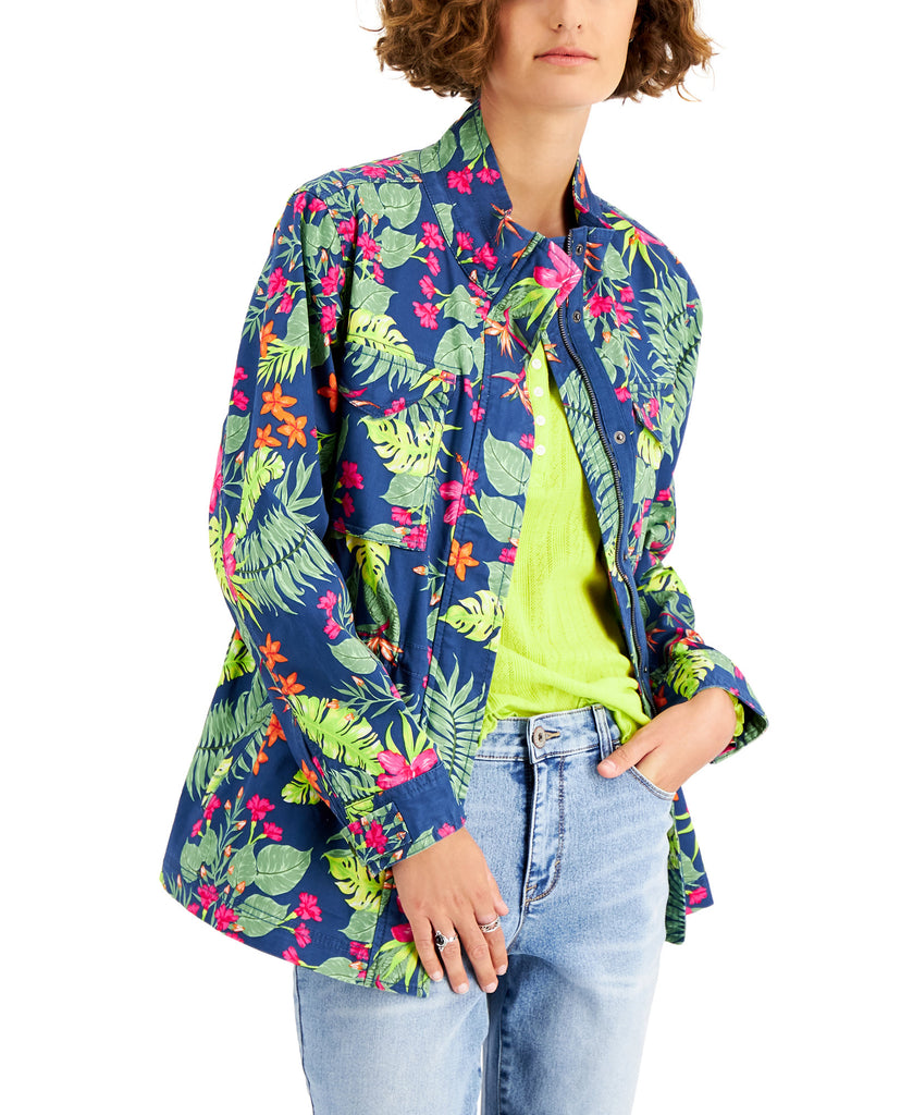 Style & Co Women Printed Utility Jacket