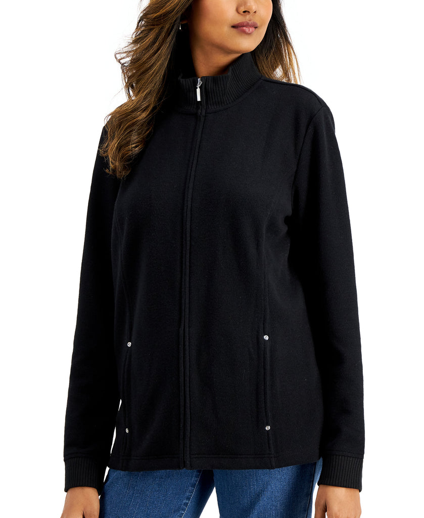 Karen Scott Women Mock Neck Jacket