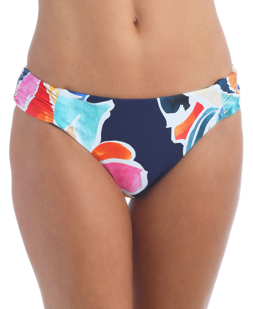 La Blanca Women Petals In Bloom Reversible Hipster Bikini Bottoms Indigo