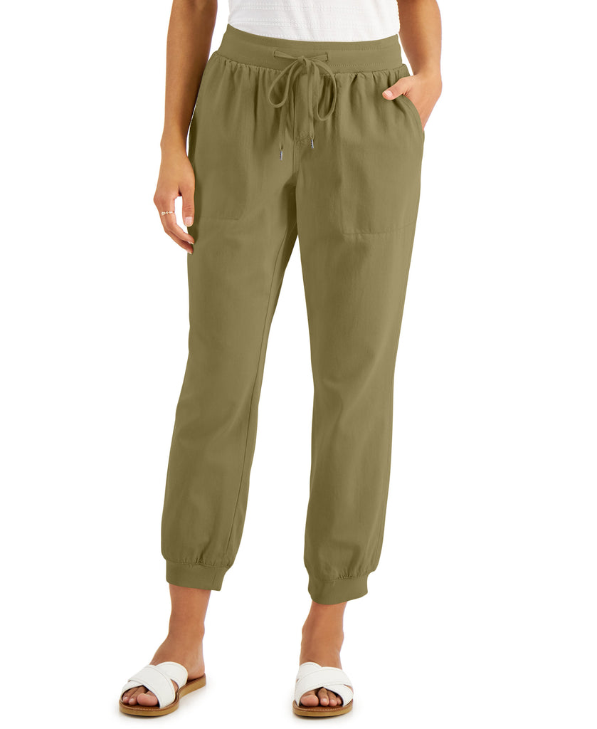 Style & Co Women Petite Crepe Jogger Pants Relish