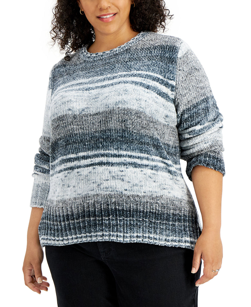 Style & Co Women Plus Space Dyed Sweater Whimsy Grey