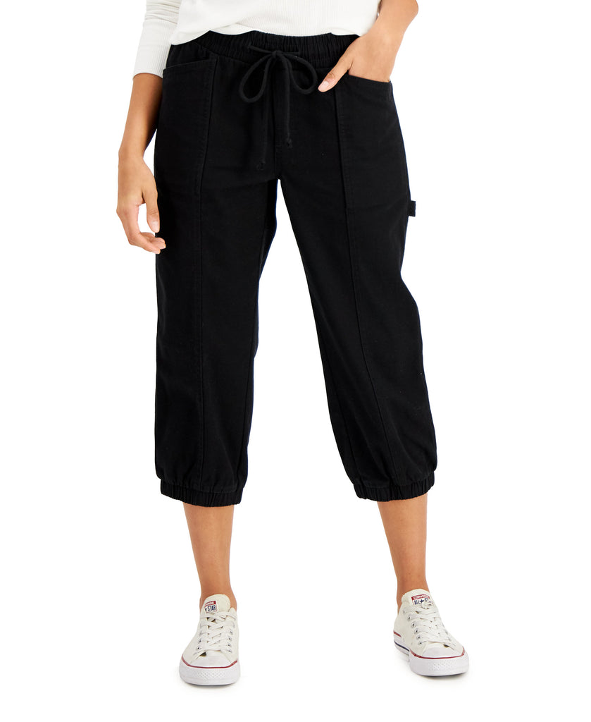 Style & Co Women Cotton Pull On Capri Pants Deep Black