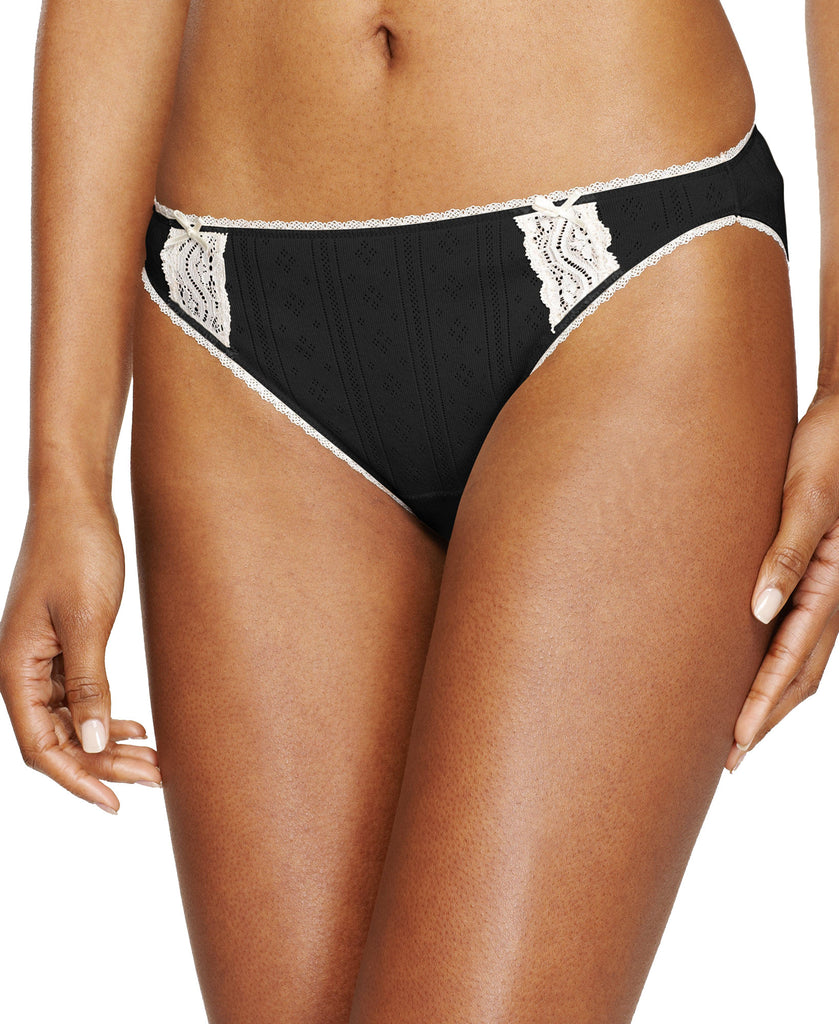 Charter Club Women Pointelle Cotton Bikini Black