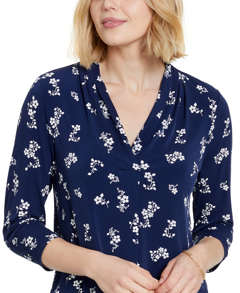 Charter Club Women Printed V Neck Top