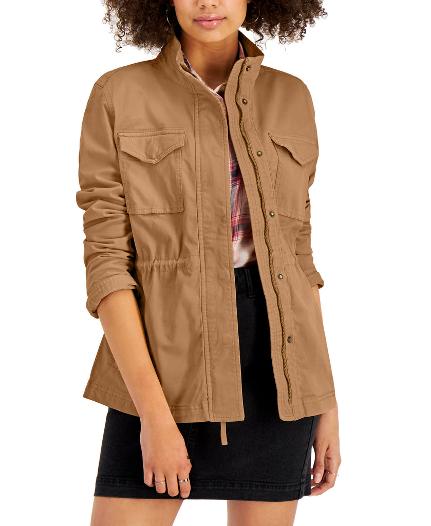 Style & Co Women Twill Jacket Soft Biscuit