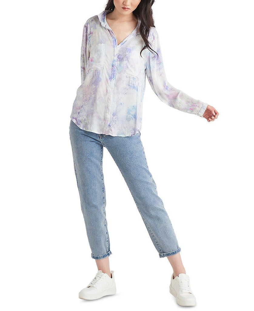 Black Tape Women Printed Shirt Pastel Mauve Blue