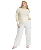 Charter Club Women Plus Cashmere Crewneck Sweater Bianco Crema