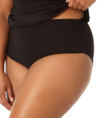 Anne Cole Women Plus High Waist Bikini Bottoms Black