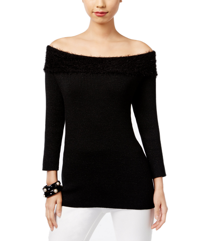 NY Collection Women Marilyn Off The Shoulder Top Black