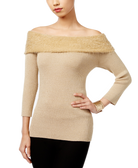 NY Collection Women Marilyn Off The Shoulder Top Gold