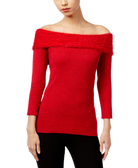 NY Collection Women Marilyn Off The Shoulder Top Scarlet