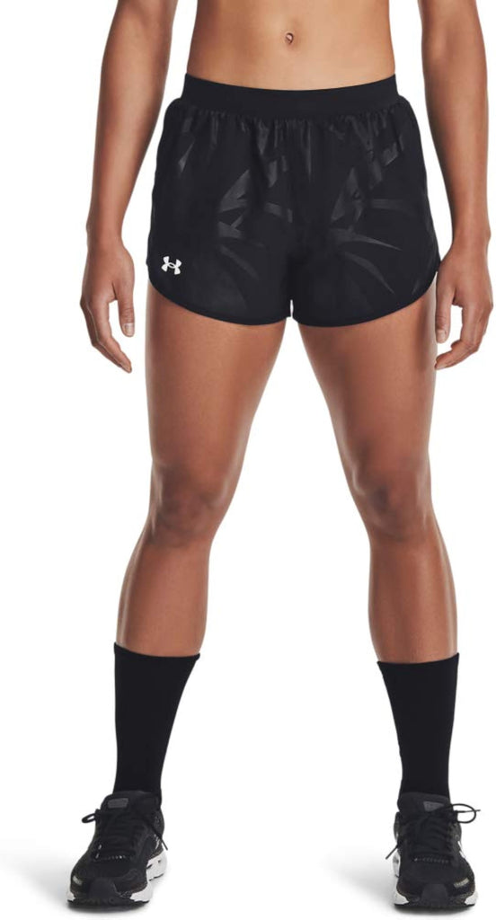 Under Armour Women Fly by 2.0 Printed Running Shorts Black