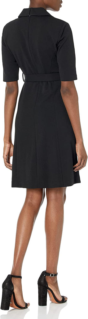 Calvin Klein Women Belted Faux Wrap Dress