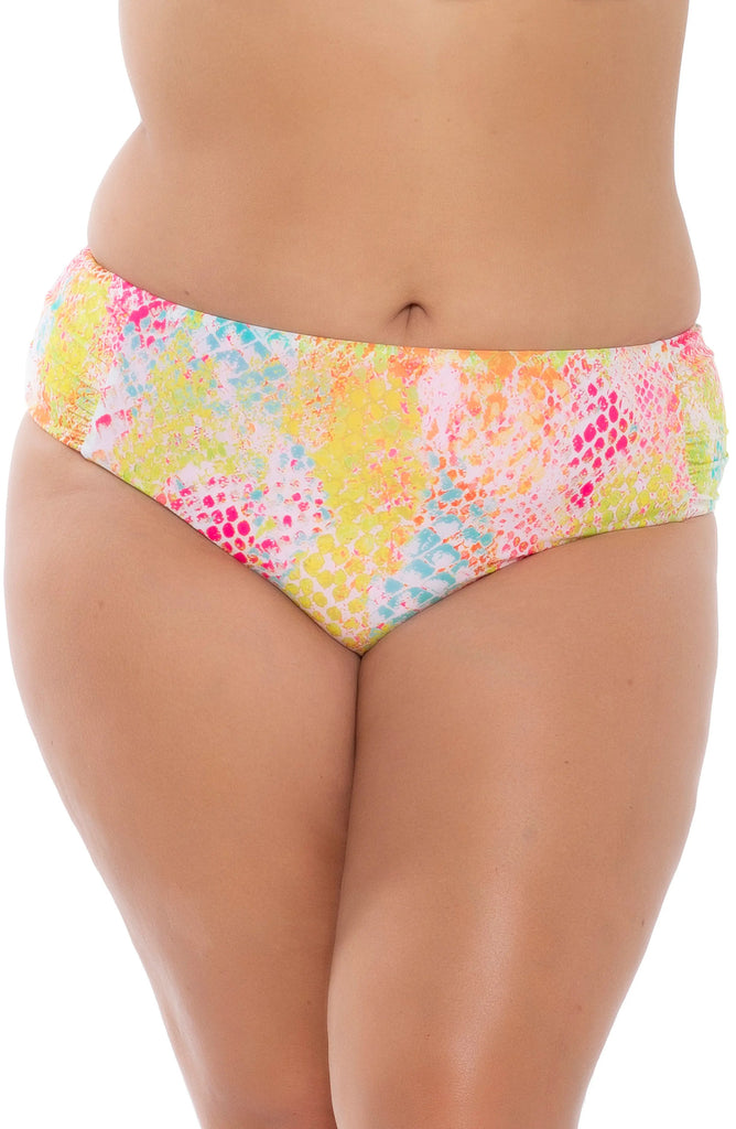 Becca by Rebecca Women Plus Mamba Snake Printed Bikini Bottoms Multi