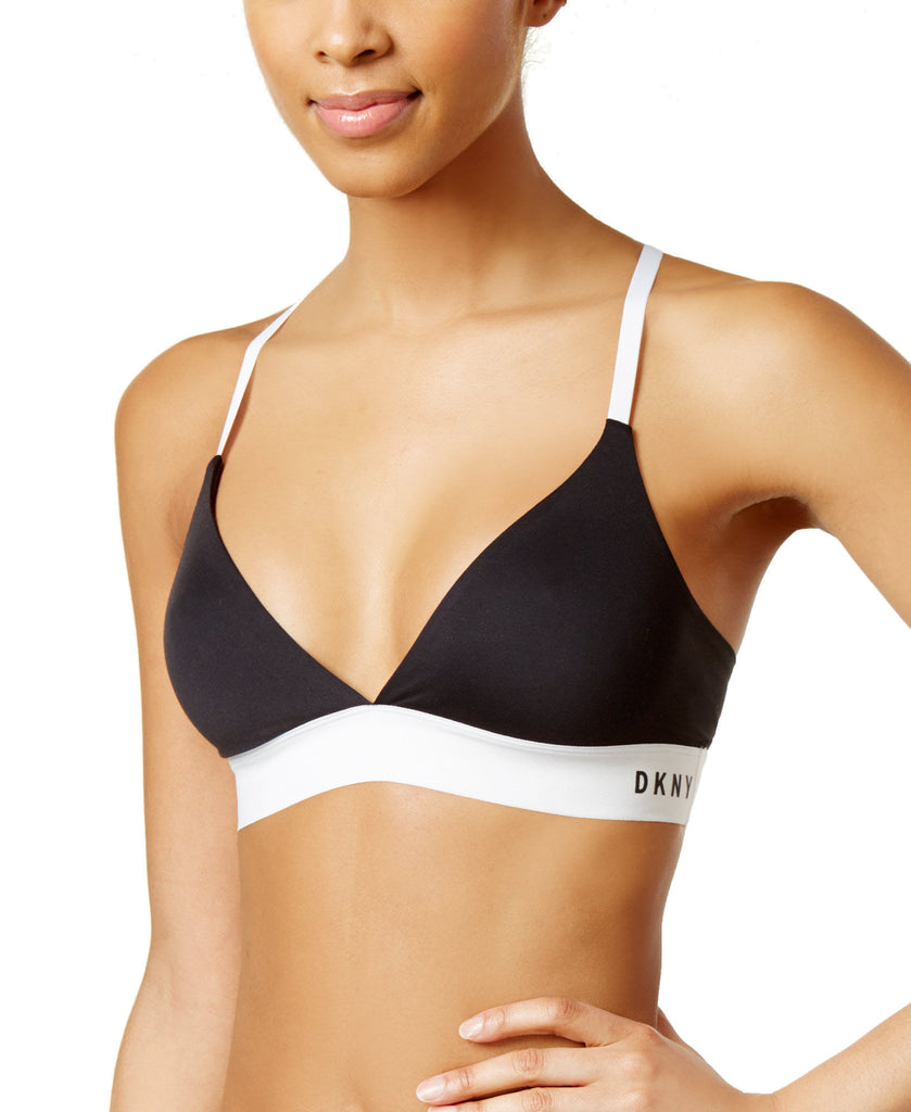 DKNY Women Classic Cotton Convertible Bralette DK4006 Black White