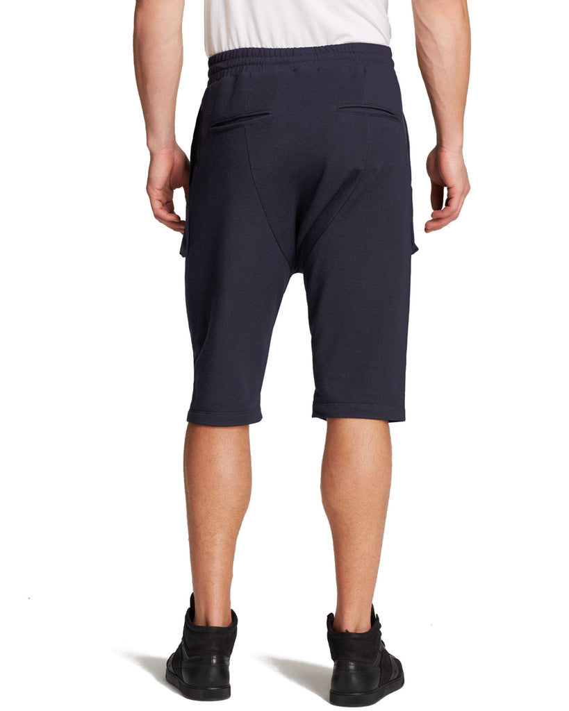 Black Apple Men Drop Crotch Shorts