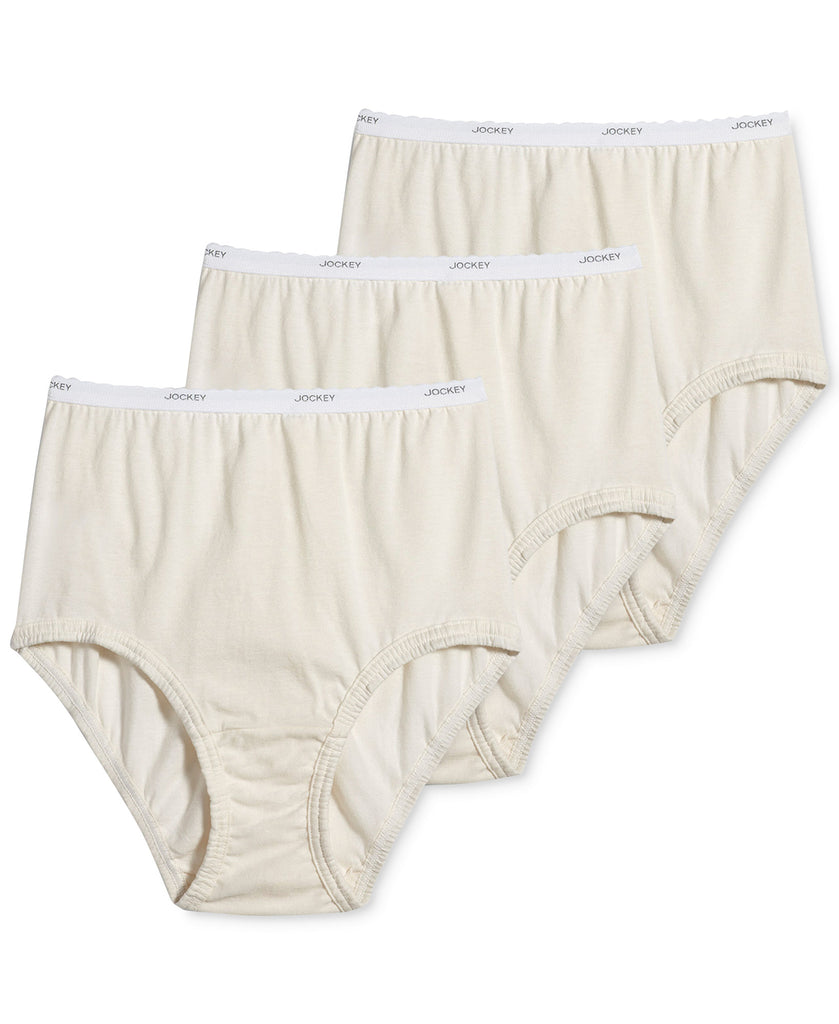 Jockey Women Classics Brief Underwear 3 Pack 9482 Ivory Pearl