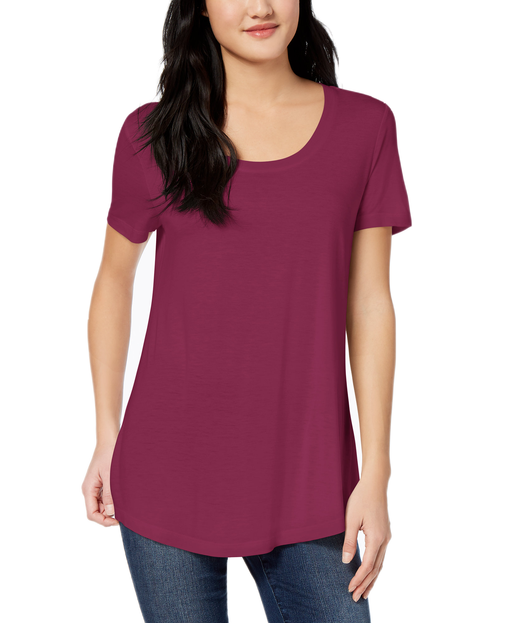 Maison Jules Women Scoop Neck T Shirt Wild Cherry