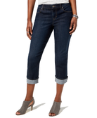 Style & Co Women Petite Curvy Cuffed Capri Jeans Caneel