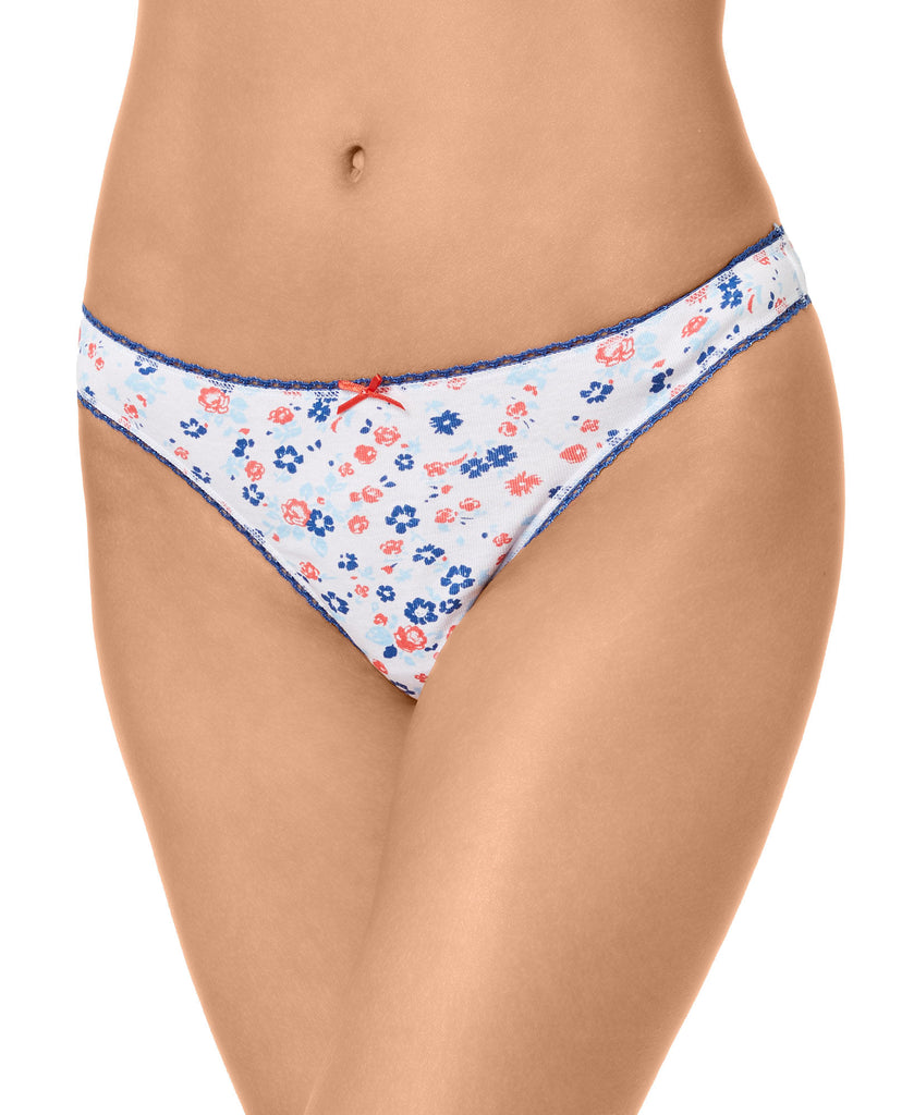 Charter Club Women Pretty Cotton Thong Blooming Floral Americana