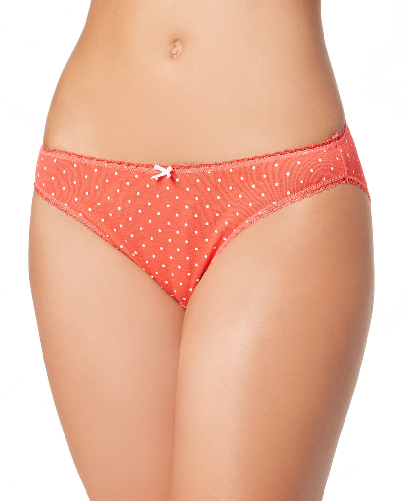 Charter Club Women Pretty Cotton Bikini Underwear Hibiscus Dot