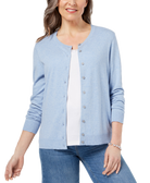 Karen Scott Women Crew Neck Cardigan