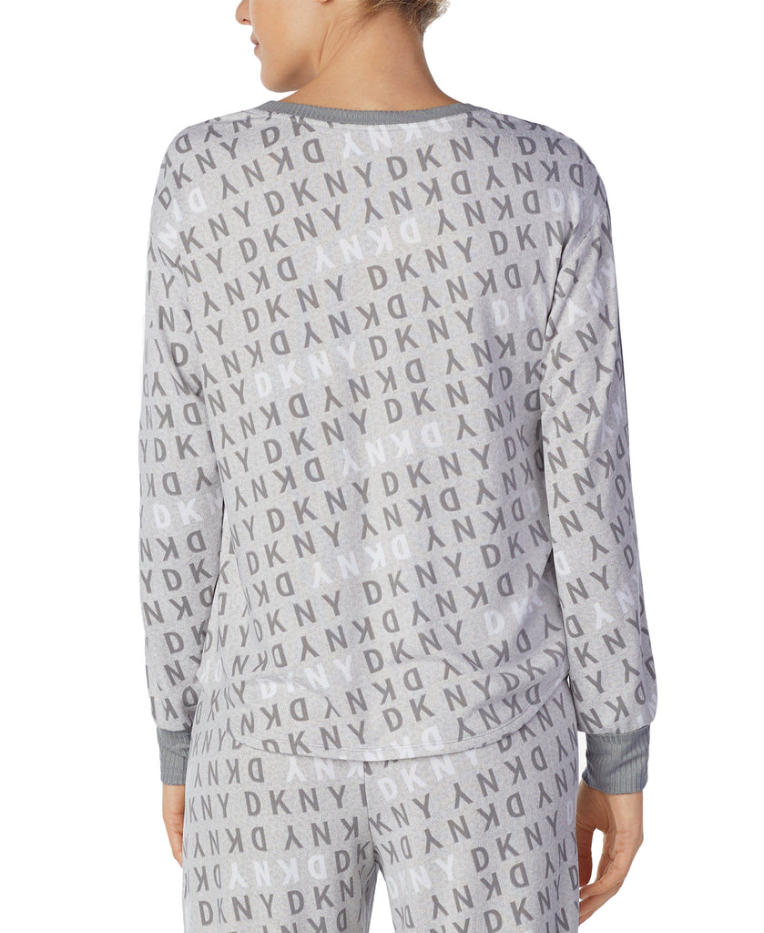 DKNY Women Logo Long Sleeve Knit Pajama Top