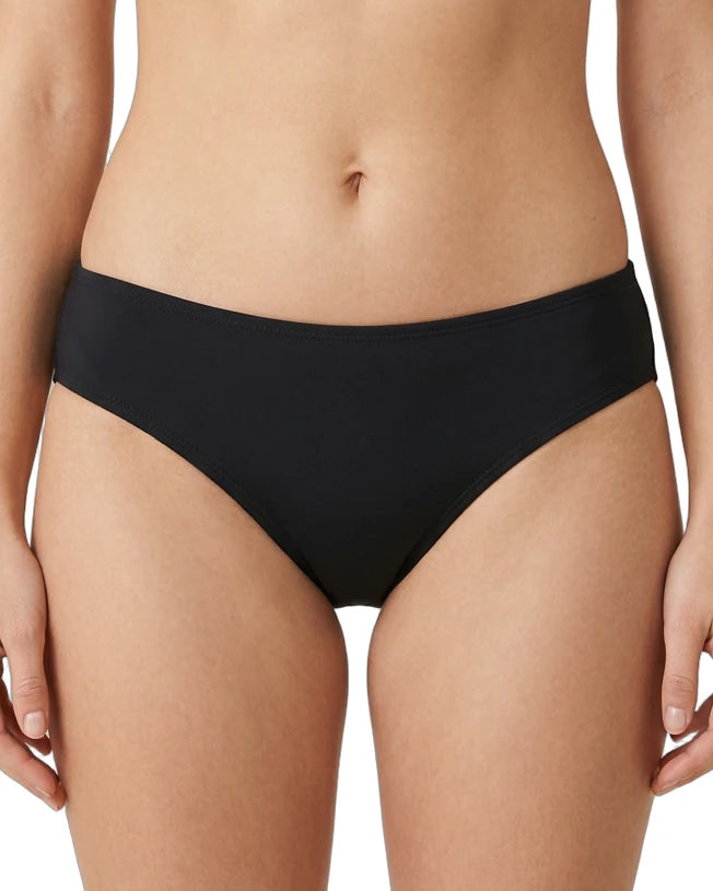 black calvin klein bikini bottom worn by a person on a white background
