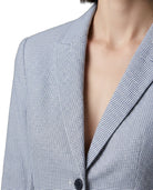 close up on a grey Calvin Klein blazer