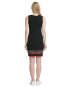 Black dress with Calvin Klein logo on a white background