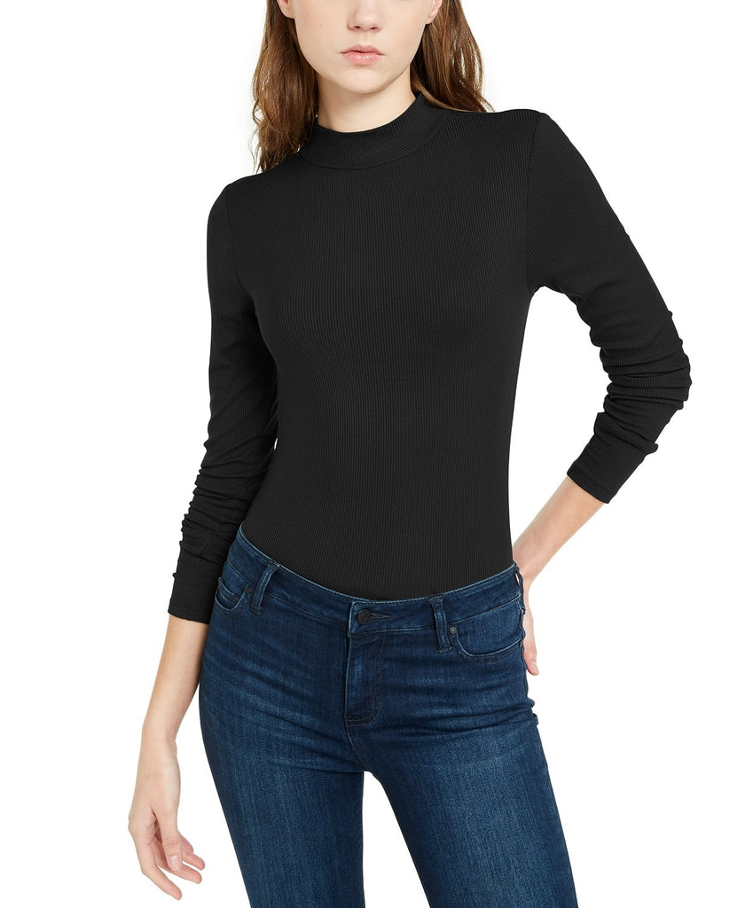 Self Esteem Women Mock Neck Bodysuit Black