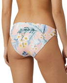 Floral-patterned bikini bottom on a white background