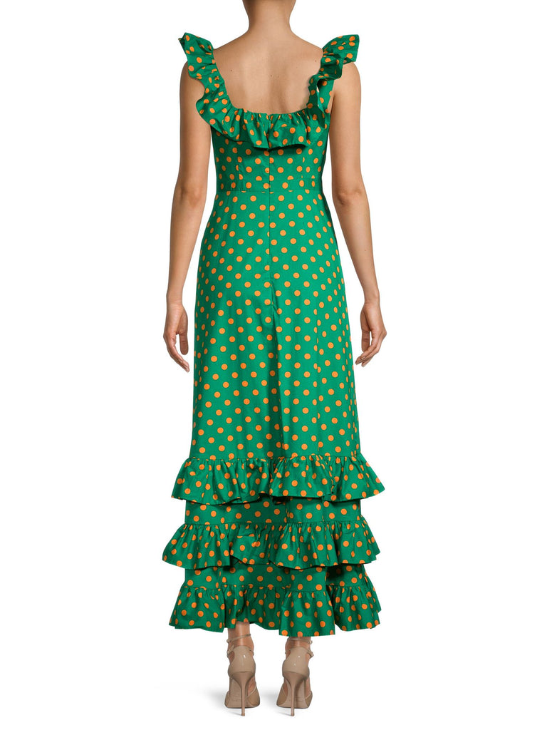 BCBGMAXAZRIA Women Polka Dot Tiered Dress