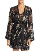Flora Nikrooz Women Neve Flocked Robe Black