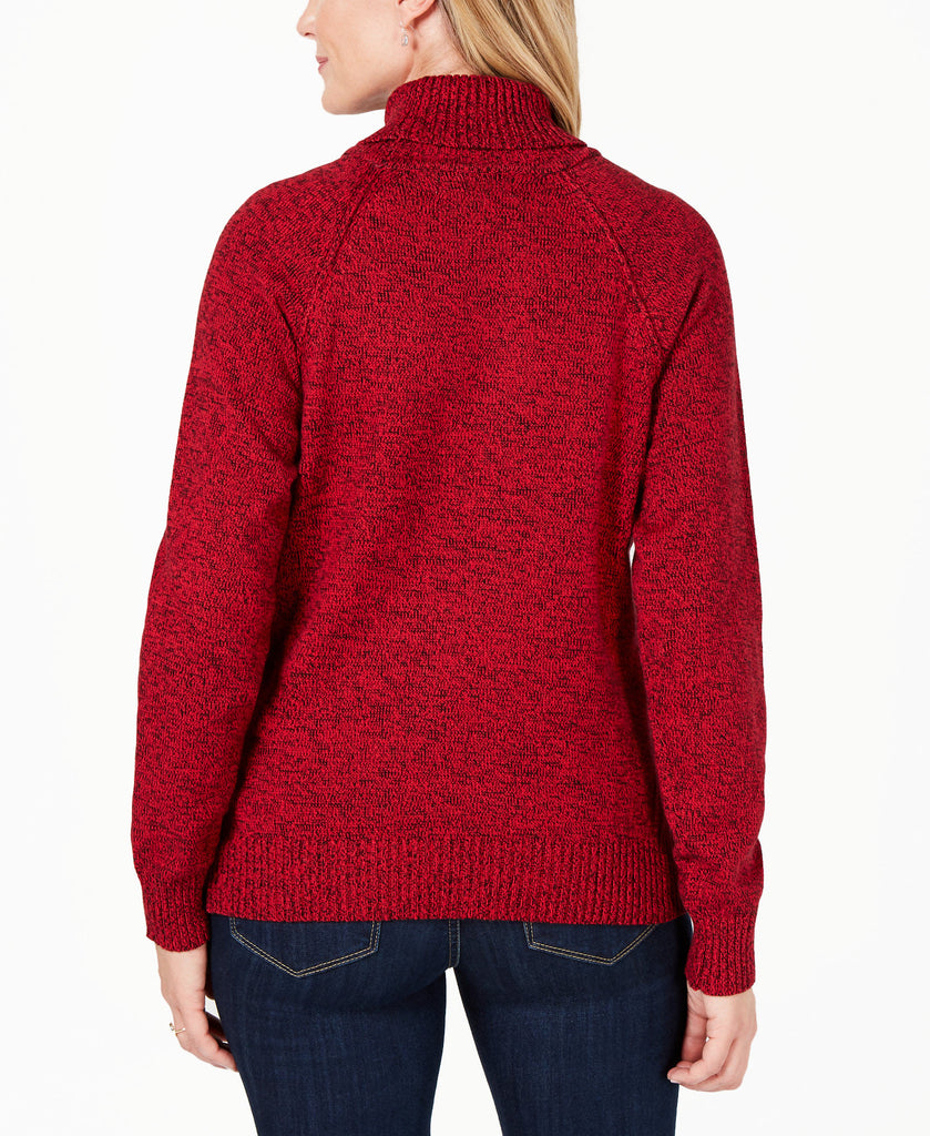 Karen Scott Women Marled Cotton Turtleneck Sweater