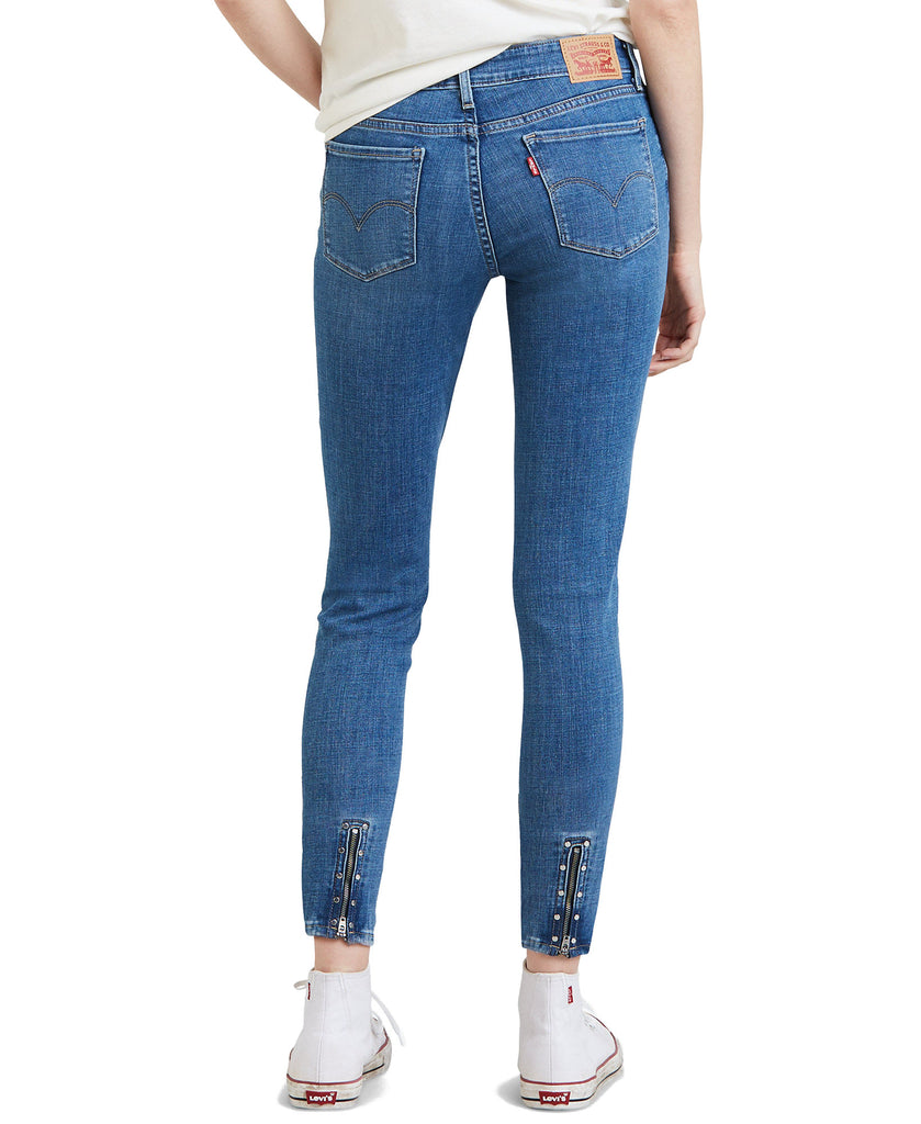 Levis Women 711 Studded Zip Detail Ankle Skinny Jeans