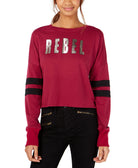 Material Girl Metallic Graphic Varsity Stripe T Shirt Raspberry