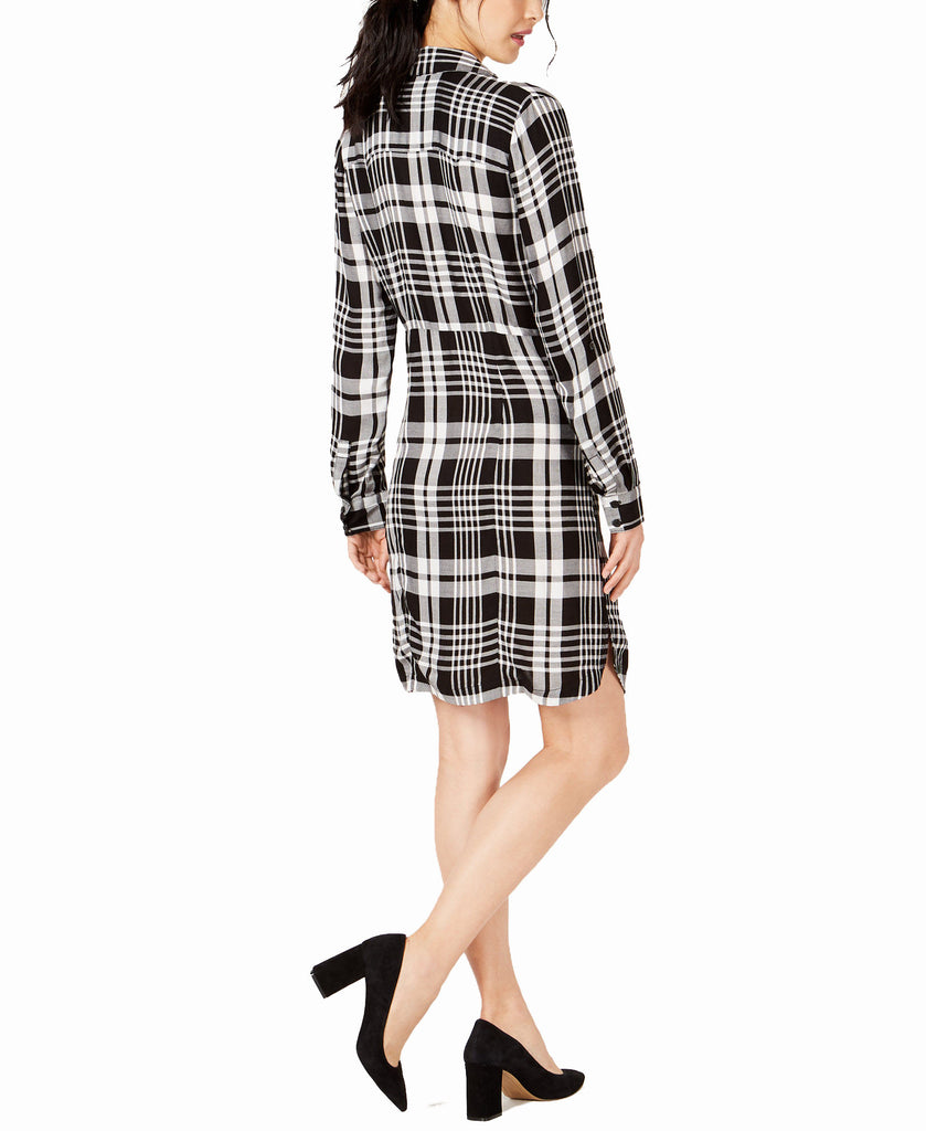 INC International Concepts Women Plaid Twist Front Shirtdress