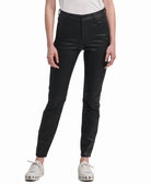 DKNY Women Five Pocket Coated Jean Black