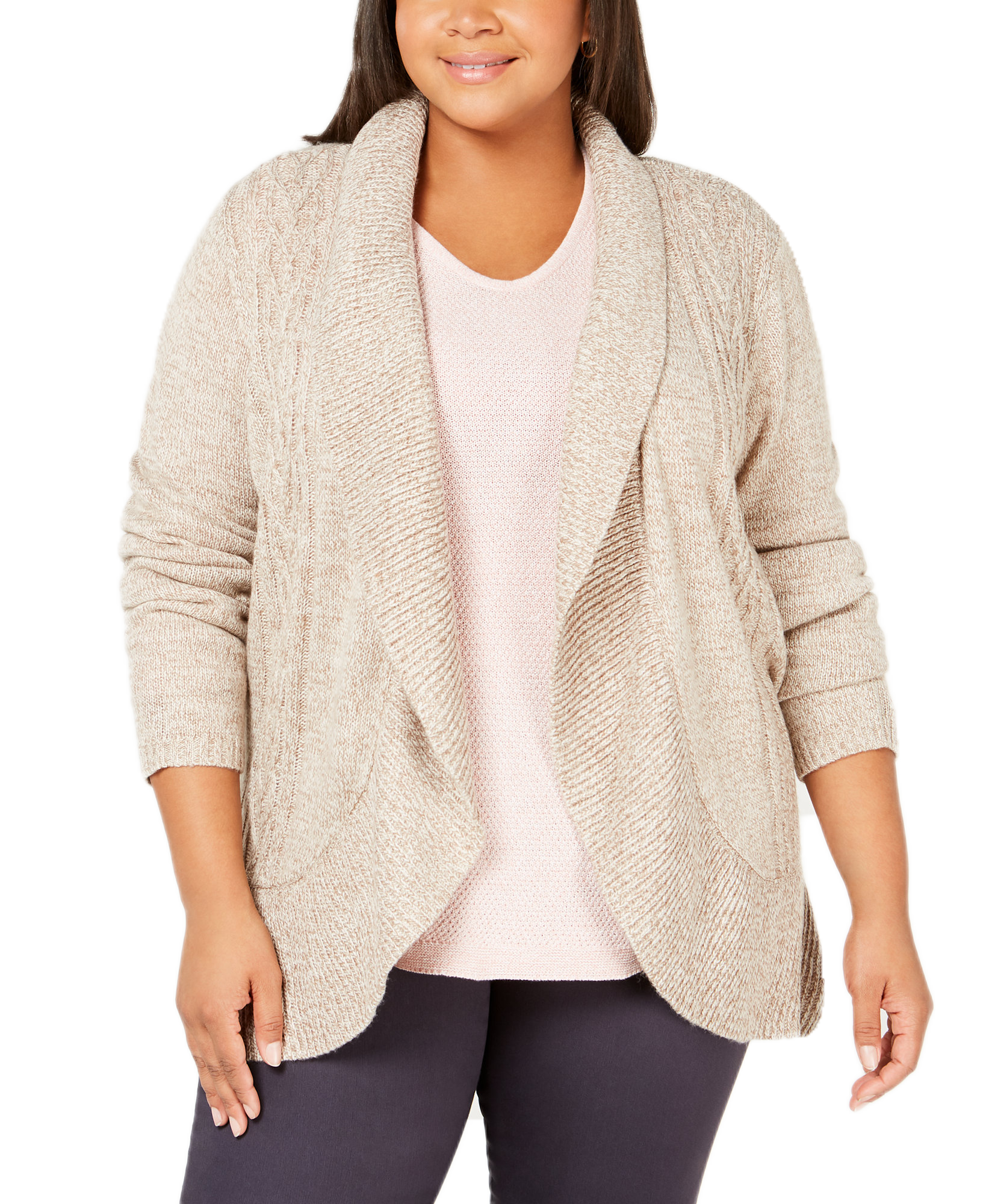 Karen Scott Women Plus Cocoon Cardigan Sweater