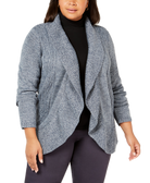 Karen Scott Women Plus Cocoon Cardigan Sweater Blue Mirage Marl