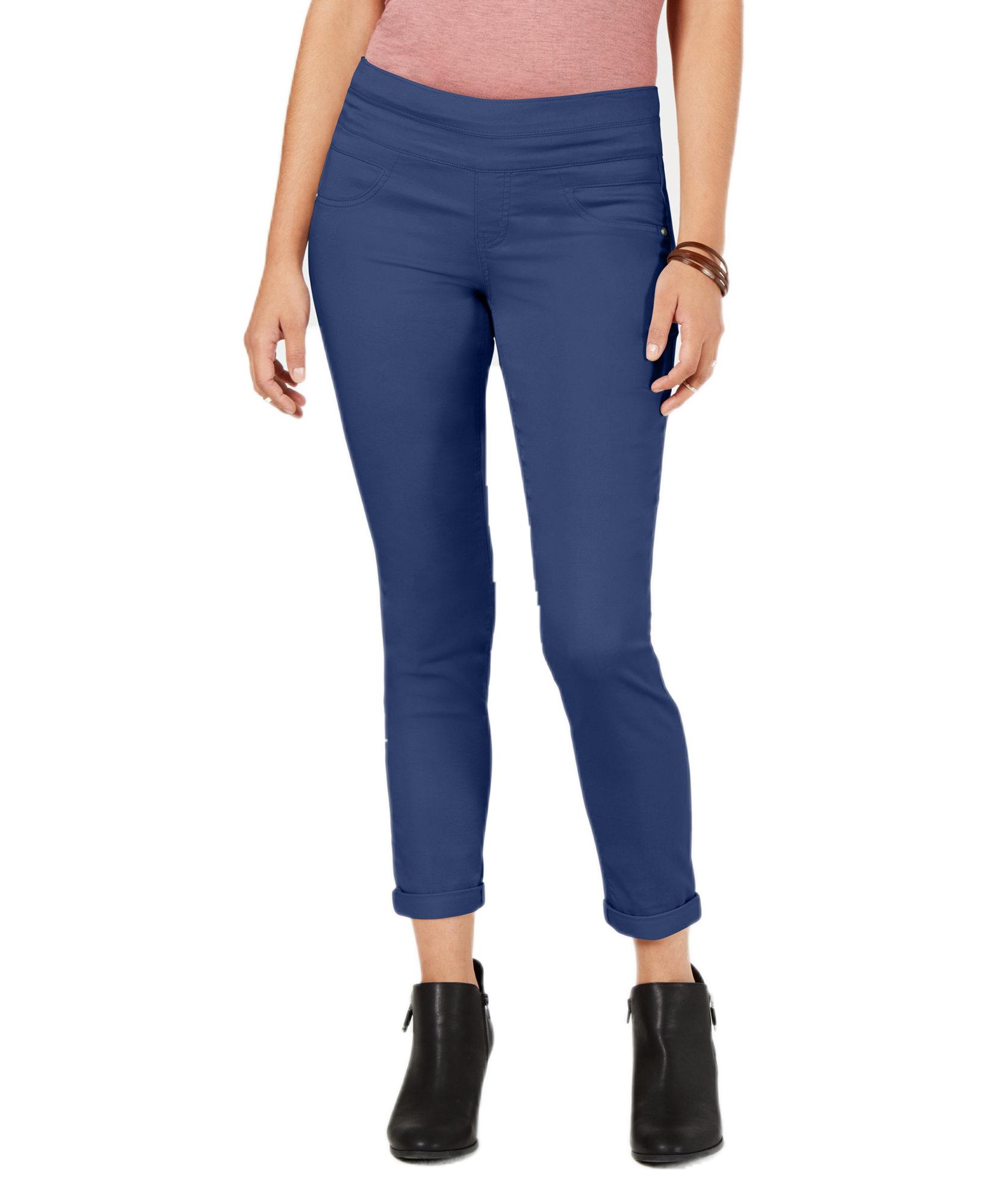 Style & Co Rolled Hem Skinny Pants New Uniform Blue